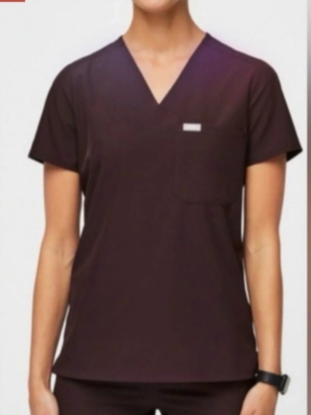 EUC/Flawless! FIGS Catarina One Pocket Scrub Top PO# 2557 Dark Fig L